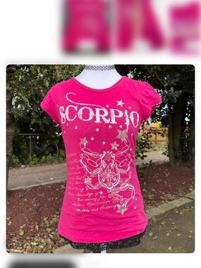 Max Rave Hot Pink Scorpio Graphic Tee